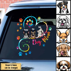 Dog Mom Heart Line Décalcomanie personnalisée, cadeau de bricolage pour les amoureux des animaux de compagnie