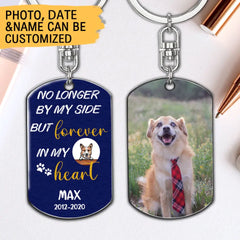 No Longer By My Side But Forever In My Heart - Dogs Keychain Memorial Gift