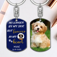 No Longer By My Side But Forever In My Heart - Dogs Keychain Memorial Gift