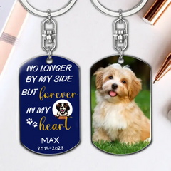 No Longer By My Side But Forever In My Heart - Dogs Keychain Memorial Gift
