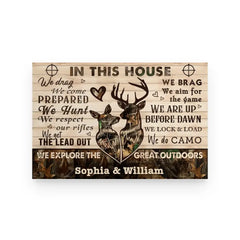 Personalized Deer Camo In This House Poster