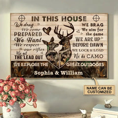 Personalized Deer Camo In This House Poster