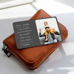 Personalised Photo Metal Wallet Card For Dad