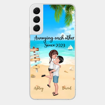 Doll Couple Hugging Kissing On The Beach Personalized Phone Case