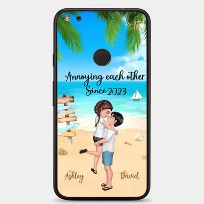 Doll Couple Hugging Kissing On The Beach Personalized Phone Case