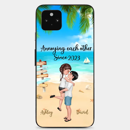 Doll Couple Hugging Kissing On The Beach Personalized Phone Case