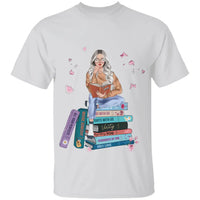 Girl Reading Book - Custom Book Titles, Personalized T-shirt