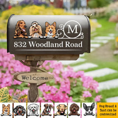 Custom Family Name House Address Magnetic Mailbox Cover, Pet Lover Gift