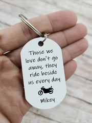 Porte-clés commémoratif de motard, cadeau du souvenir pour le motocycliste, perte d'un être cher, cadeau de sympathie, perte du meilleur ami, rouler avec les anges