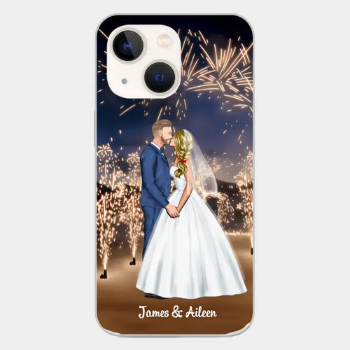 Personalized Phone Cace for Couples, Wedding Gifts,Fireworks
