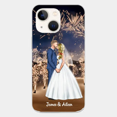 Étui de téléphone personnalisé pour couples, cadeaux de mariage, feux d'artifice