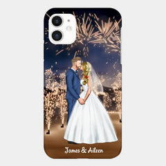 Étui de téléphone personnalisé pour couples, cadeaux de mariage, feux d'artifice