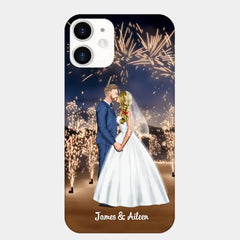 Étui de téléphone personnalisé pour couples, cadeaux de mariage, feux d'artifice