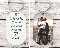 Ride Safe Keychain, I Need You Here With Me, Drive Safe Biker Gift, Gift For Dad or Husband, Ride Safe I Love You, Motorcycle Be Safe Daddy