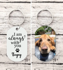 I Am Always With You Pet Keychain, Pet Sympathy Gift, Loss of Dog Gifts, Pet Memorial, Pet Portrait From Photo, Custom Dog Picture Keychain