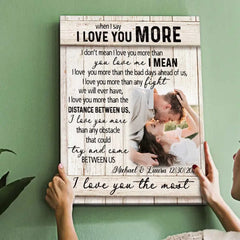 Cadeaux personnalisés pour les couples, cadeaux photo pour petit ami, quand je dis que je t'aime plus, impression sur toile photo personnalisée