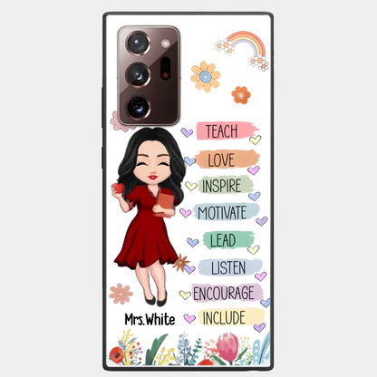 Teacher Floral Rainbow Personalized Phone case Teacher Appreciation Thank