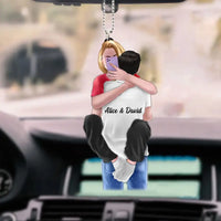 Couple Selfie Hugging- Personalized Car Acrylic Ornament