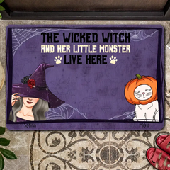 The Wicked Witch And Her Little Monsters Live Here - Personalized Doormat
