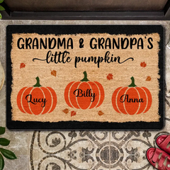 Paillasson Grands-parents Petites citrouilles - Halloween d'automne personnalisé