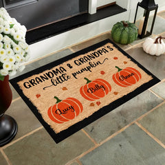 Grandparents Little Pumpkins - Personalized Autumn Halloween Doormat
