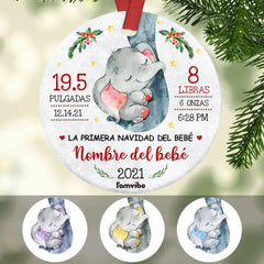 Elephant Baby First Christmas Ornament