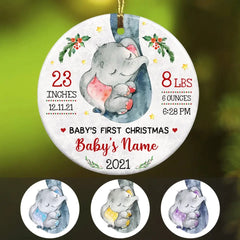 Elephant Baby First Christmas Ornament