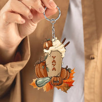 Nana Pumpkin Spice Latte Halloween Funny Fall Coffee Cozy Autumn Grandkids-Keychain