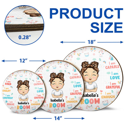 I Am Kid Affirmations - Gift For Children, Grandkids - Personalized Wood Door Sign