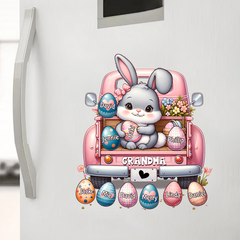 Grandma Bunny With Easter Egg Grandkids Personalized Sticker Decal
