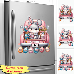 Grandma Bunny With Easter Egg Grandkids Personalized Sticker Decal