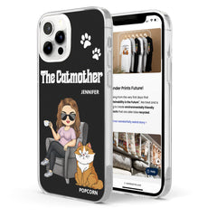 The Cat Mother - Cadeau pour les mamans chats, les amoureux des chats, les femmes - Étui de téléphone transparent personnalisé