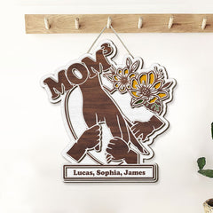 Personalized Gifts For Mother Wood Plaque Mom Holding Children's Hands