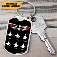 Personalized Top Papa Metal Keychain,Father's Day Gift