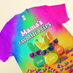T-shirt 3D personnalisé Peeps Rainbow Color préféré de grand-mère et de maman