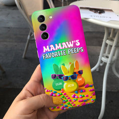 Coque de téléphone personnalisée colorée Peeps préférées de grand-mère et de maman
